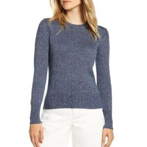 Everlane Marled Heathered Blue Cotton Lightweight Sweater